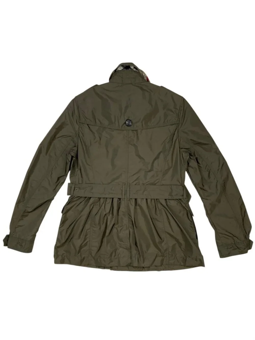 Burberry Brit Double Breasted Trench Coat Jacket US 8 Green - Picture 15 of 16
